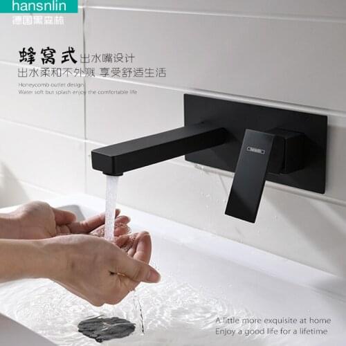 Germany Black Forest Dark Outfit Basin Faucet Black Income Wall Type Personality European Wash Basin Platform Basin Faucet