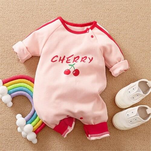 Prowow Summer Cherry Baby Romper Sweet Infant Girls Costume For Babies Sleepwear Lovely Newborn Overalls Baby Female Jumpsuits