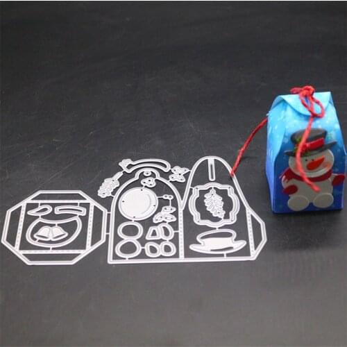 YINISE SCRAPBOOK Metal Cutting Dies For Scrapbooking Stencils SNOWMAN BOX BAG DIYPAPER Album Cards Making Embossing Die CUT Cuts