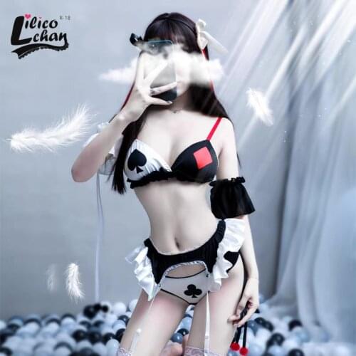 Cute Bra and Panty Set Lolita Anime Cosplay Lingerie Queen Costume Babydoll White