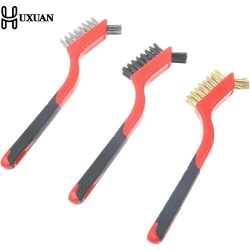 Mini Stainless Steel Rust Brush Brass Cleaning Polishing Detail Metal Brush Wire Toothbrush Cleaning Tool Family Kit