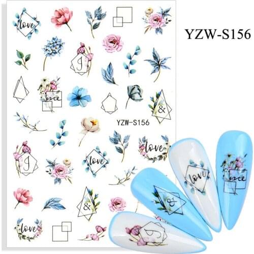 Geometry Leaf Little Flower adhesive 3d nail sticker foil nails art decoration cute designs nail decals manicure supplies tool