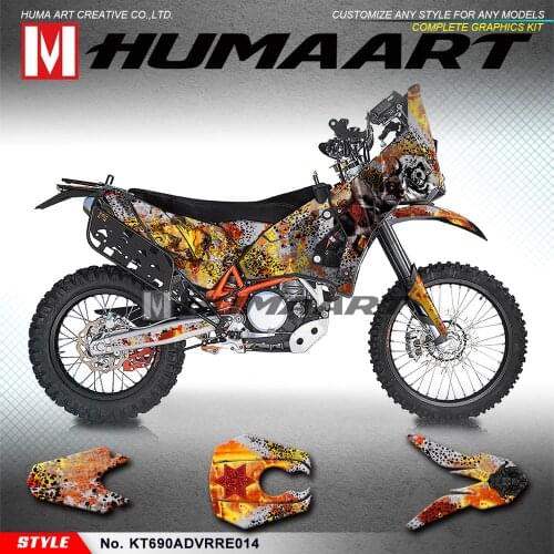 HUMAART Full Graphics Custom Decals Enduro Stickers Kit Vehicle Wraps for 690 Adventure Rally Raid EVO2