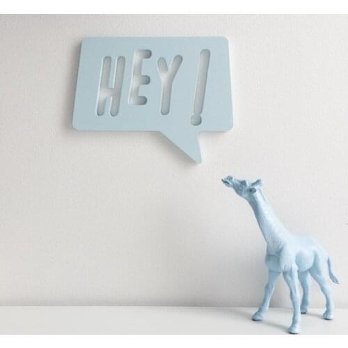 Original pine wooden HEY Decoration for baby room decal thing baby room cute decorative