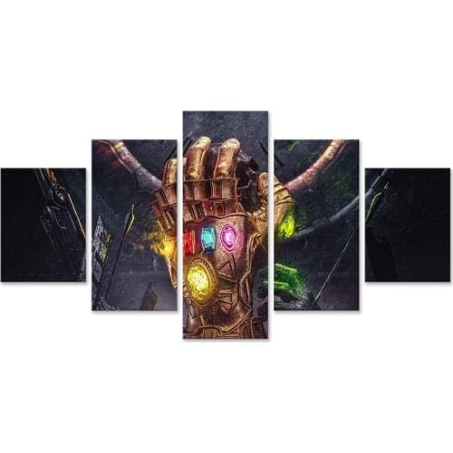 Infinity Gauntlet Artwork Poster Canvas Painting 5 Pieces HD Prints Home Decoration Wall Art Living Room Modular Pictures