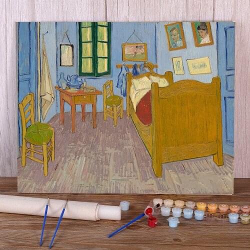 Landscape Van Gogh DIY Paint By Numbers Set Oil Paints 50*70 Canvas Pictures Decoration For Adults Art