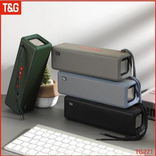 T&G Portable Bluetooth Speaker High Power Soundbar Hifi Subwoofer For Computer Smart Phone Wireless Speaker With FM Radio TG271