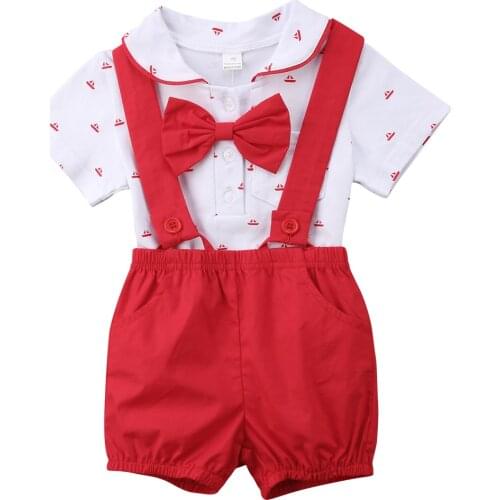 Pudcoco Newborn Toddler Baby Boy Girl Clothes Short Sleeve Bownot Bodysuit+short Pants Outfits Set 0-24 Months Helen115