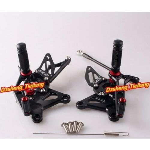 Motorcycle Adjustable Rearset Rear Set Footpegs For Kawasaki Ninja ZX6R ZX636 2005 2006 Aluminum Black