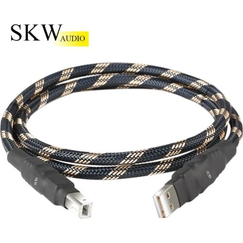SKW OCC Hi-Fi USB Audio Cable USB 2.0 Type A Male to Type B Male A-B Joint For Computer DAC Decoder Sound Card Power Amplifier