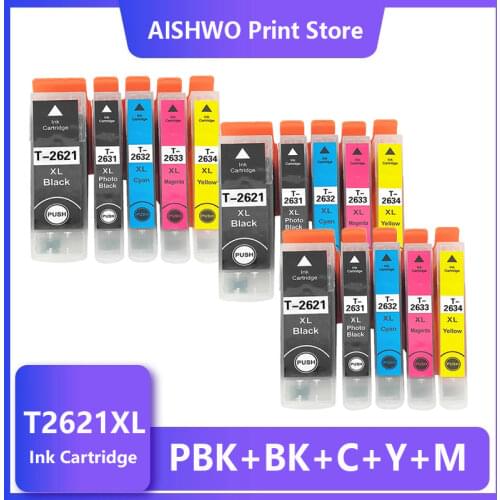 ASW Compatible Ink Cartridge T2621 26XL for Epson XP510 XP520 XP600 XP605 XP615 XP620 XP625 XP710 XP720 XP800 XP810 XP820