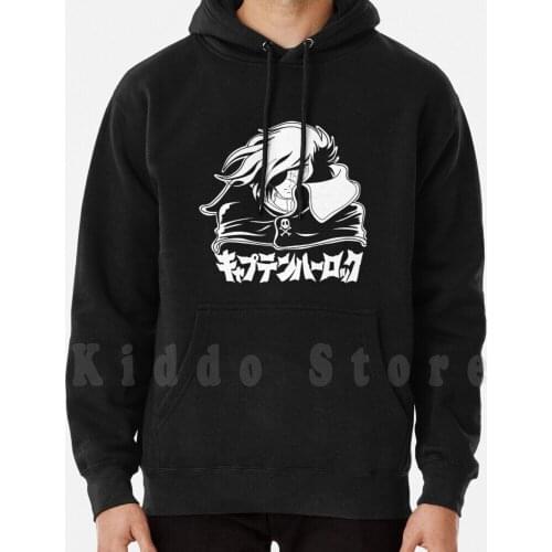 Harlock hoodies long sleeve Harlock Captain Harlock Harlock Captain Sci Fi 80S 70S Pirate Cowboy Bebop Manga