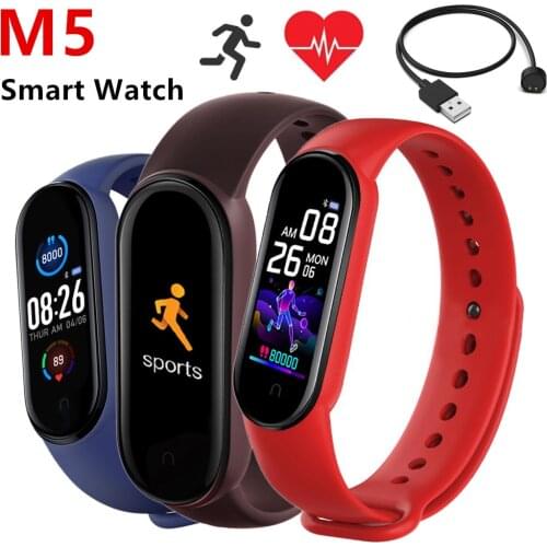 Smart M5 Digital Watch Clock Display Heart Rate Monitoring Fitness Pedometer Calorie Counter Health Sport Tracker Bracelet