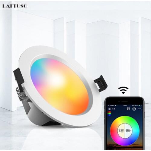 Smart LED Downlight Dimming Round Spot Light 5W 9W RGB Color Changing Warm Cold light Bluetooth APP Control Smart Light