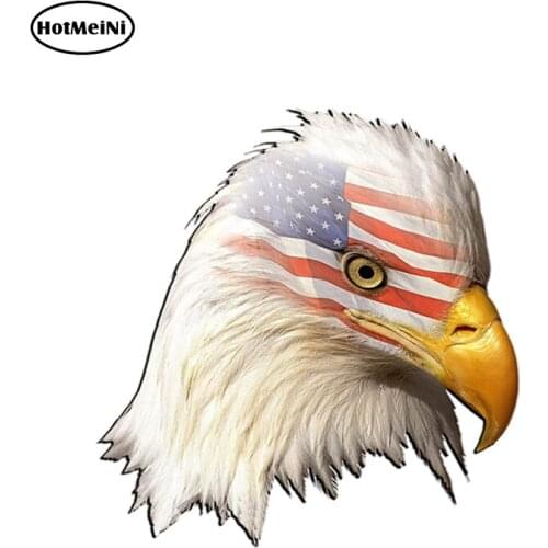 HotMeiNi Eagle Head American Flag Vinyl Decal bumper window Car Laptop Car Sticker Waterproof Car Accessories 13cm x 12cm