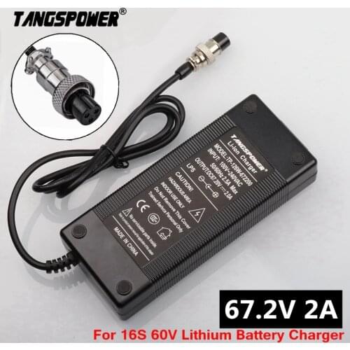 67.2V 2A Li-ion Battery Charger for 16S 60V e-bike electric bicycle Wheelbarrow Electric self balancing unicycle scooter Charger