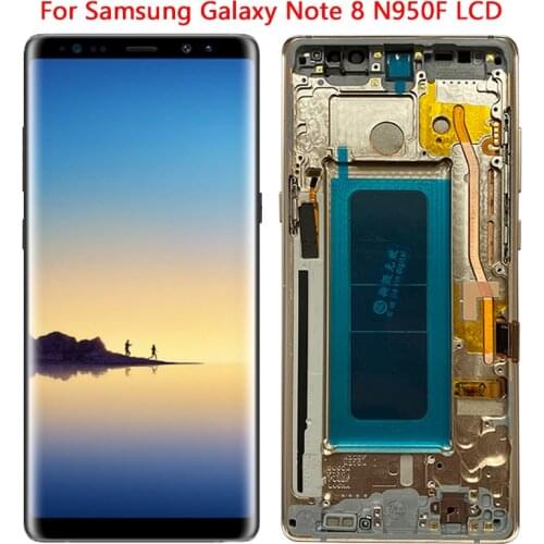 6.3'' AMOLED N950F LCD For Samsung Galaxy Note 8 N950 N950F N950N Display With Frame For Note 8 Touch Screen Replacement Parts