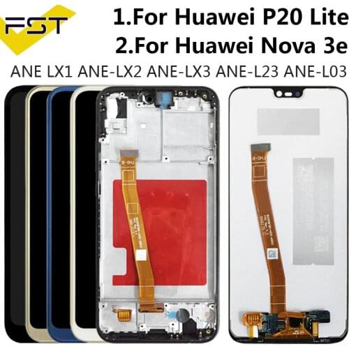 5.84 For HUAWEI P20 Lite LCD Display Touch Screen Digitizer for HUAWEI P20 Lite LCD with Frame Replacement Ane-lx1 Lx3 Nova 3e