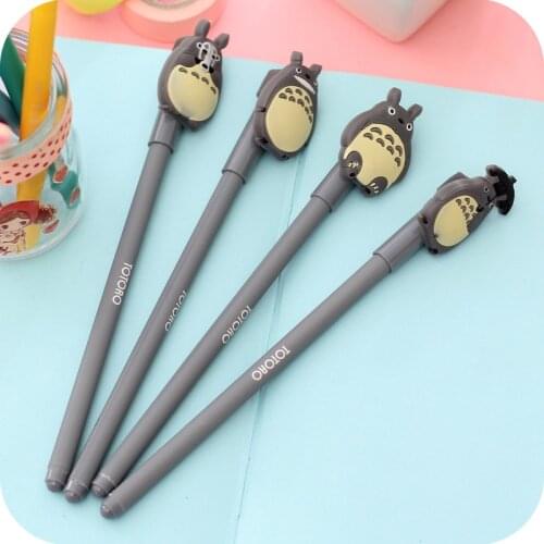 12 Pcs Cute Totoro Creative Cartoon Gel Pen Black Student Gel Pen Stationery Wholesale