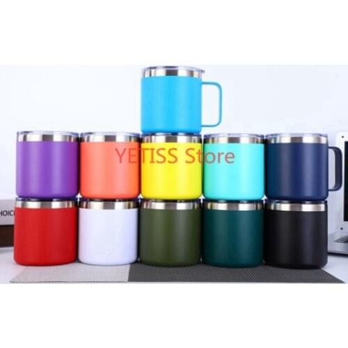 15pc 14oz Hand Grip Coffee Mug with Lid,Double Wall Vacuum Insulated Travel Coffee Mug Large Capacity Sports Cups