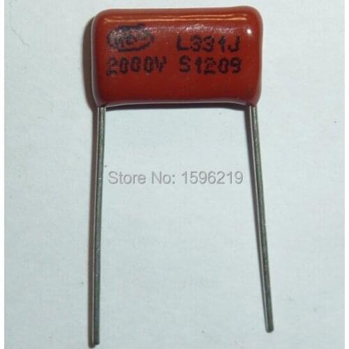 50pcs CBB capacitor 331 2000V 331J 2KV 330pF 0.33nF P15 CBB81 Metallized Polypropylene Film Capacitor