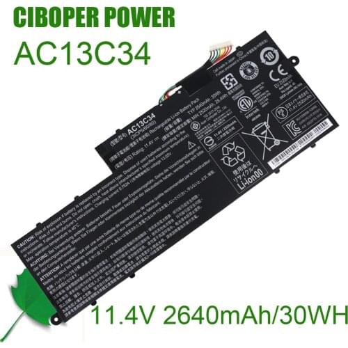 Original-Q Laptop Battery AC13C34 11.4V 2640mAh/30WH 31CP5/60/80 For V5-122P V5-132 E3-111 E3-112 ES1-111M MS237 KT.00303.005