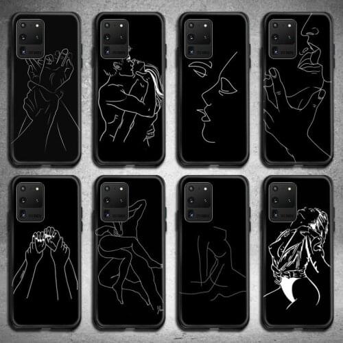 Elegant Beauty Curved Line Phone Case For Samsung Galaxy S21 Plus Ultra S20 FE M11 S8 S9 plus S10 5G lite 2020