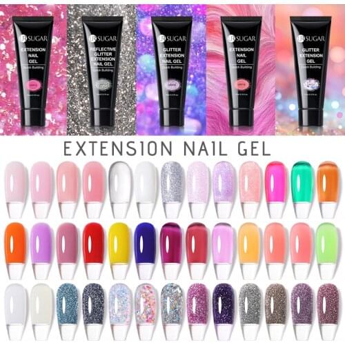 UR SUGAR 39 Colors Extension Nail Gel Silver Purple Glitter Finger Quick Building Gel Extension Acrylic Gel Polish Nail Art