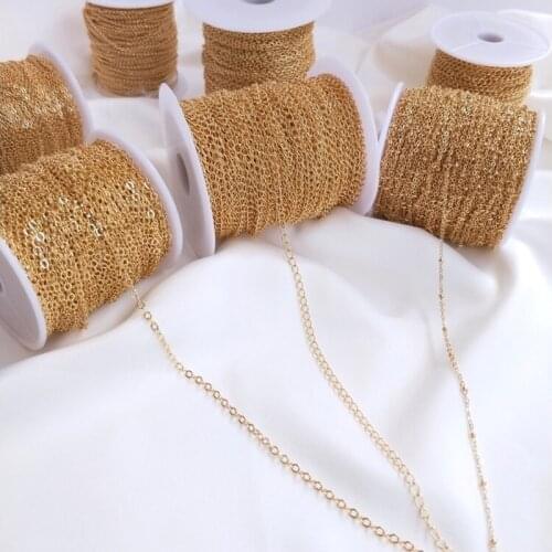 2/5/10/20mt Copper Cross Chain Pipe Beaded Cable Connection Clip Bead Chain DIY Chain Necklace Bracelet Jewelry Making Supplies