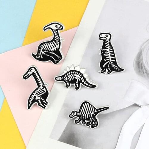 Cartoon Dinosaur Brooches Icons Custom Cute Wild Animal Enamel Pins Bag Clothes Lapel Pin Fashion Jewelry Gift for Kids Friends