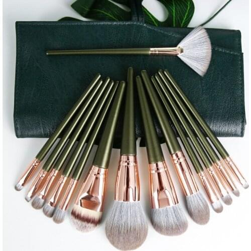 14-piece makeup brush tool set green cloud makeup brush makeup powder eye shadow blush foundation mixed beauty makeup brush