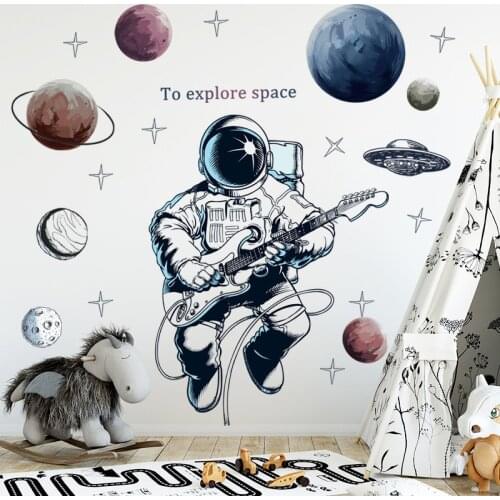 To Explore space DIY Wall Stickers Nursery Bedroom Kids room Eco-friendly Wall Decals Art Home Decor Vinyl Murals