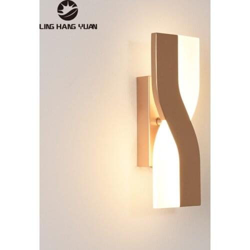 Sonces Wall Lamp For Bedroom Bedside Light Modern Led Wall Light Gold Black White Living room Wall Led Light 7W Acrylic Metal
