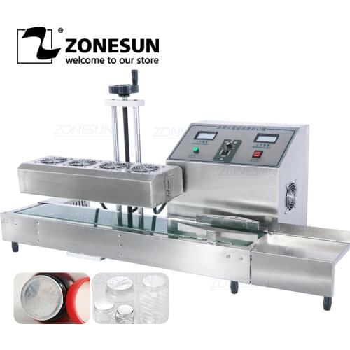 ZONESUN Desktop Stainless Steel Suit 15-80mm Diameter Continuous Induction Sealer Magnetic Induction Sealing Machine