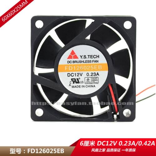 FD126025EB 12V 0.23A 6025 6cm double ball ultra-durable cooling fan