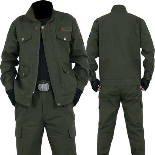Autumn man to work suit army green cotton clothing wear mechanics work clothes mens uniform