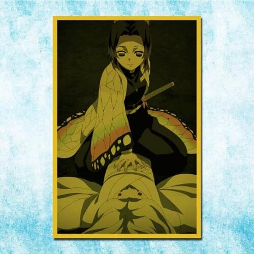 Demon Slayer Anime Tanjirou Zenitsu Nezuko Poster Art Silk Canvas Retro Print For Home Room Decor Decoration-041
