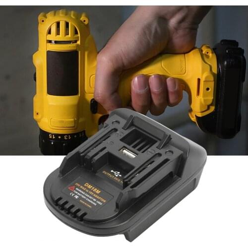 DM18M Battery Converter Performance USB Port 20V to 18V Battery Adapt Connector for DeWALT 20V 18V Battery Li-ion Power Tool