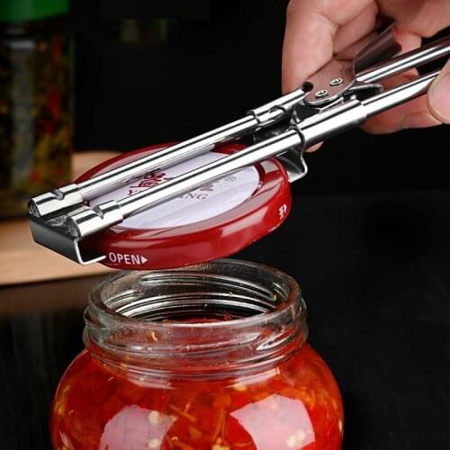 Adjustable Multi-function Bottle Cap Opener Stainless Steel Lids Off Jar Opener Labor-Saving Screw Can Opener For Kitchen Tools