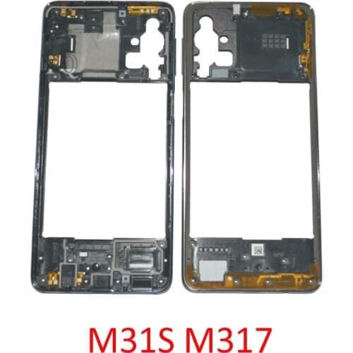 Middle Frame Chassis For Samsung Galaxy M31s M317F M317 Original Mobile Phone New Side Housing Black Blue With Volume Button