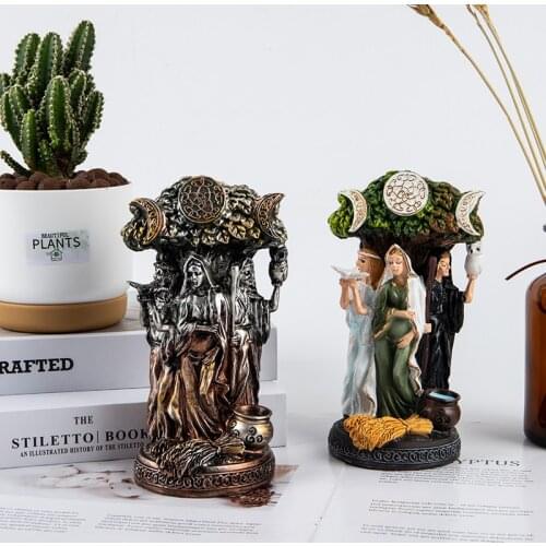Resin Statues Irish Triple Goddess Bronze Finish Statue Home Decor Accessories