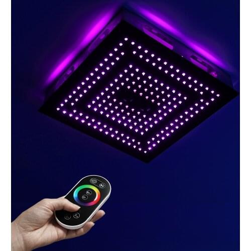 LED Shower Head Black Rainfall Showerheads Bathroom 16 Inch Shower Heads Ceiling Mounted Massage Bathroom Accessories