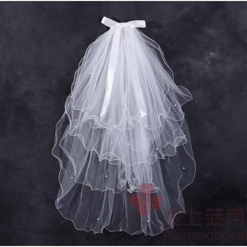Only beautiful Sen bridal veil short bouffant gauze bow tiara wedding gauze wedding studio web celebrity photo super fairy