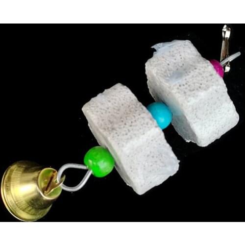 Pet Supplies Molar Stone Grinding Stone Hang Style Parakeet Toy Flower Shape Mineral Bird Cage Toy for Parrot