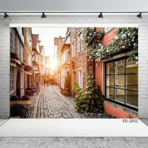 Photography Backdrops Photocall House Pathway Cafe Shop Vinyl Photo Backgrounds for Photo Studio Portrait Children Photophone