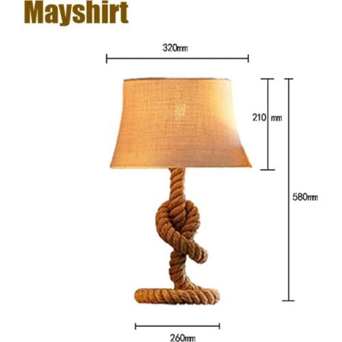 Vintage Hemp Rope Led Table Lamps for Bedroom Nordic Living Room Decor Bedside Desk Lamp Mediterranean Study Cafe Light Fixtures
