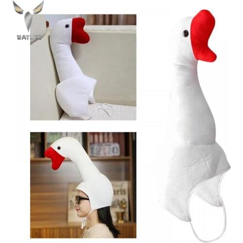 Funny Animal Goose Hat Halloween Costum Prop Headwear Head Cover Plush Gift Cute Hat Party Cosplay Hat Cut Cap Headwear Dress
