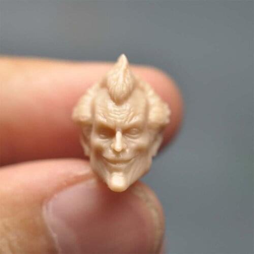 Blank 1/18 Scale Asylum Joker Head Sculpt Unpainted Fit 3.75" Figure