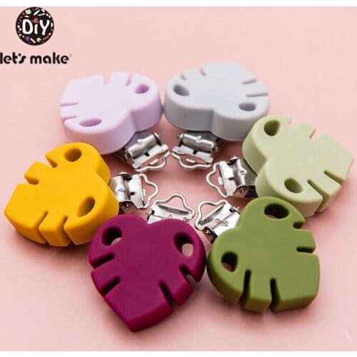Lets Make 1pc Turtle Leaf Pacifier Clip Silicone Soother Teether Nipple Holder Pacifier Accessories Dummy Clasps Hole Clamp