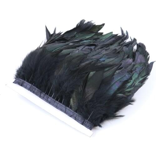 10 Meters/Lot Chicken Feathers Trim Fringe Dress Diy Clothes Decoration 6-8inch Natural Plumes Ribbon Sewing Crafts Wholesale